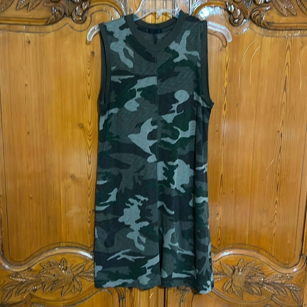 ATM Anthony Thomas Melillo Green Camo Slub Tank Dresss. XS (see measurements) - Picture 3 of 8